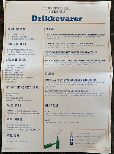 Thorupstrand Fiskehus Menu