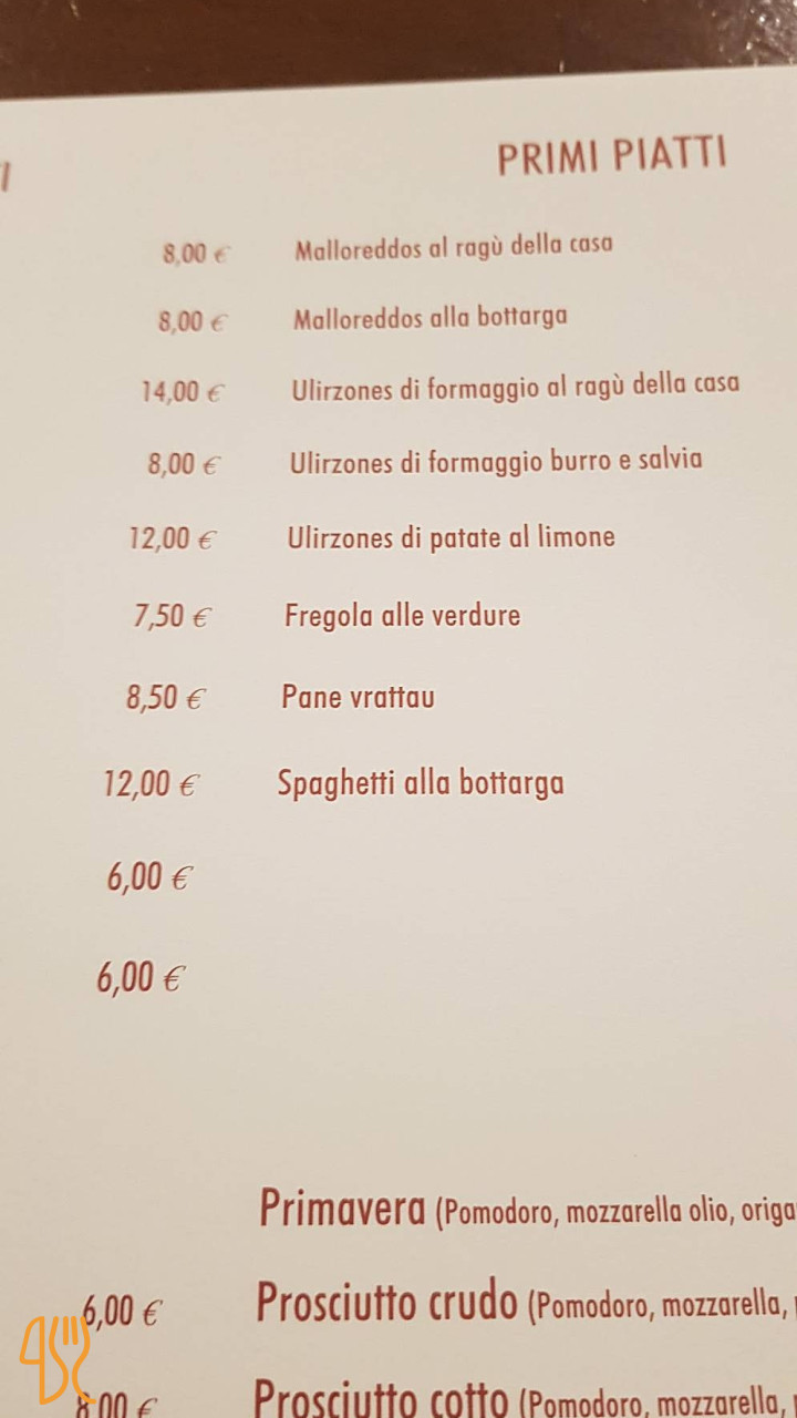 Domestic Menu