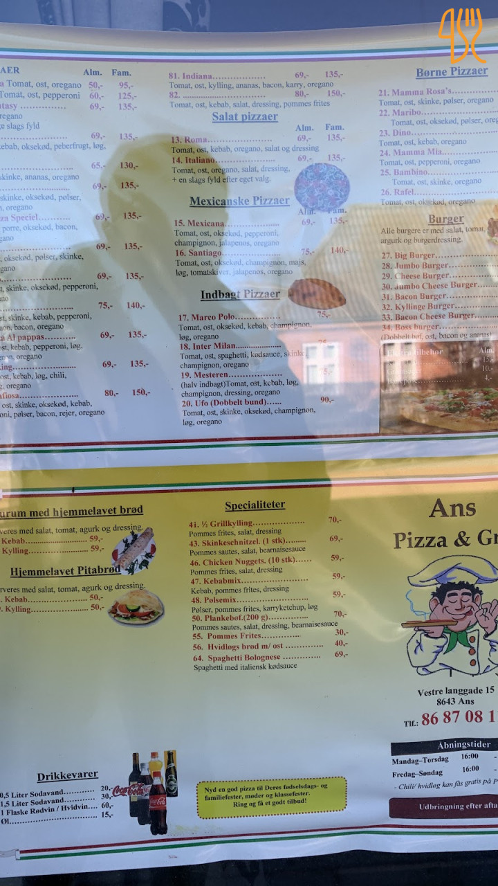 Ans Pizza Kebab House Menu
