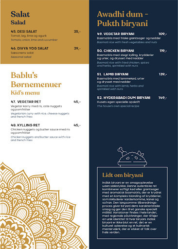 Royal Indian Menu
