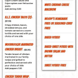 Trekosten Menu