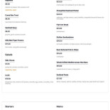 Vincafeen Menu