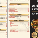 Vraa Pizza Menu