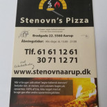 Aarup Stenovns Pizza Menu