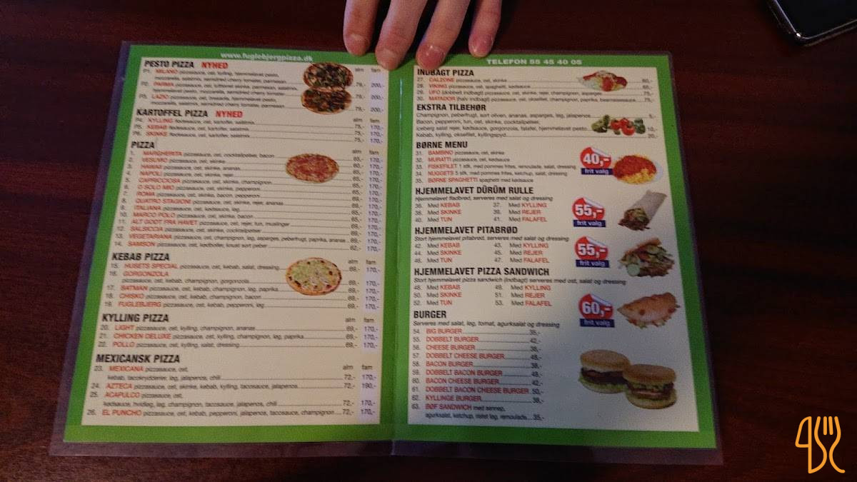 Fuglebjerg Pizzaria Menu