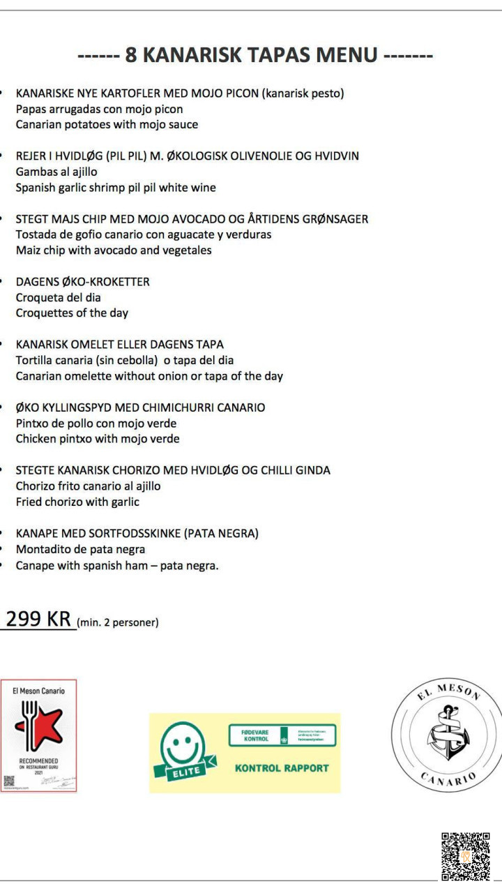 El Meson Canario Paellas Og Tapas Menu
