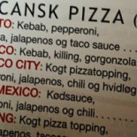 Dalmose Pizzaria Menu