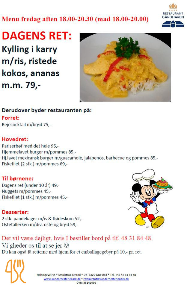Gårdhaven Menu