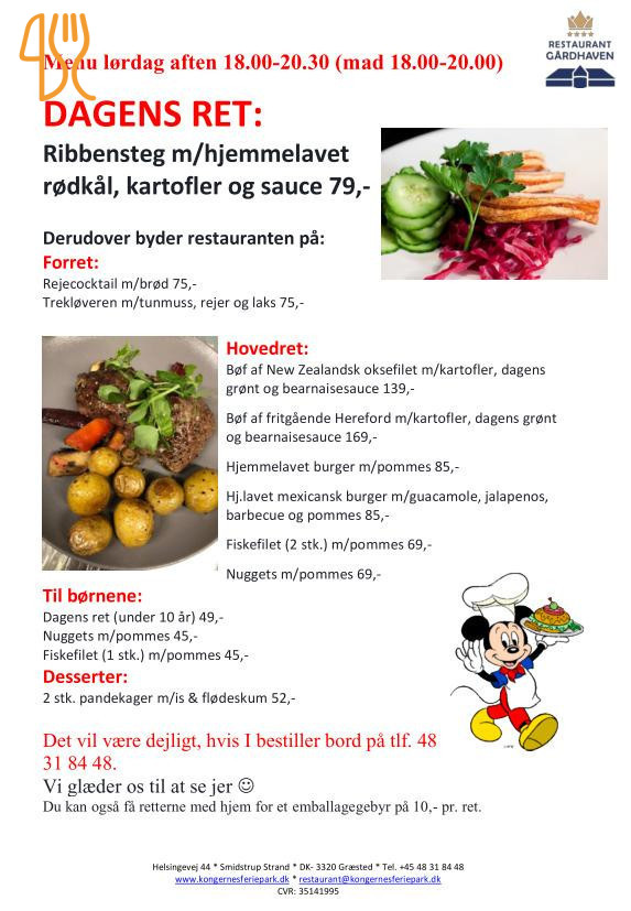 Gårdhaven Menu