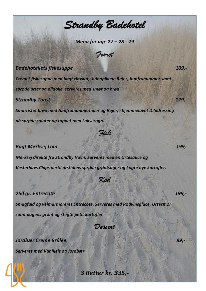 Divan I Strandby/rue Decov Menu