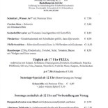 Hune Pizza Menu