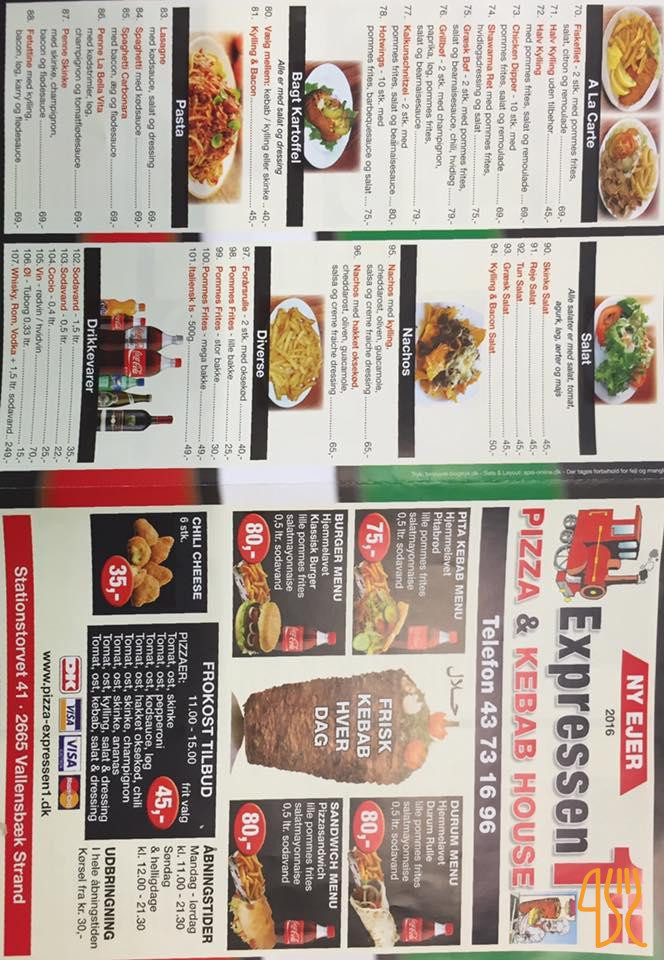 Pizza Expressen1 Menu