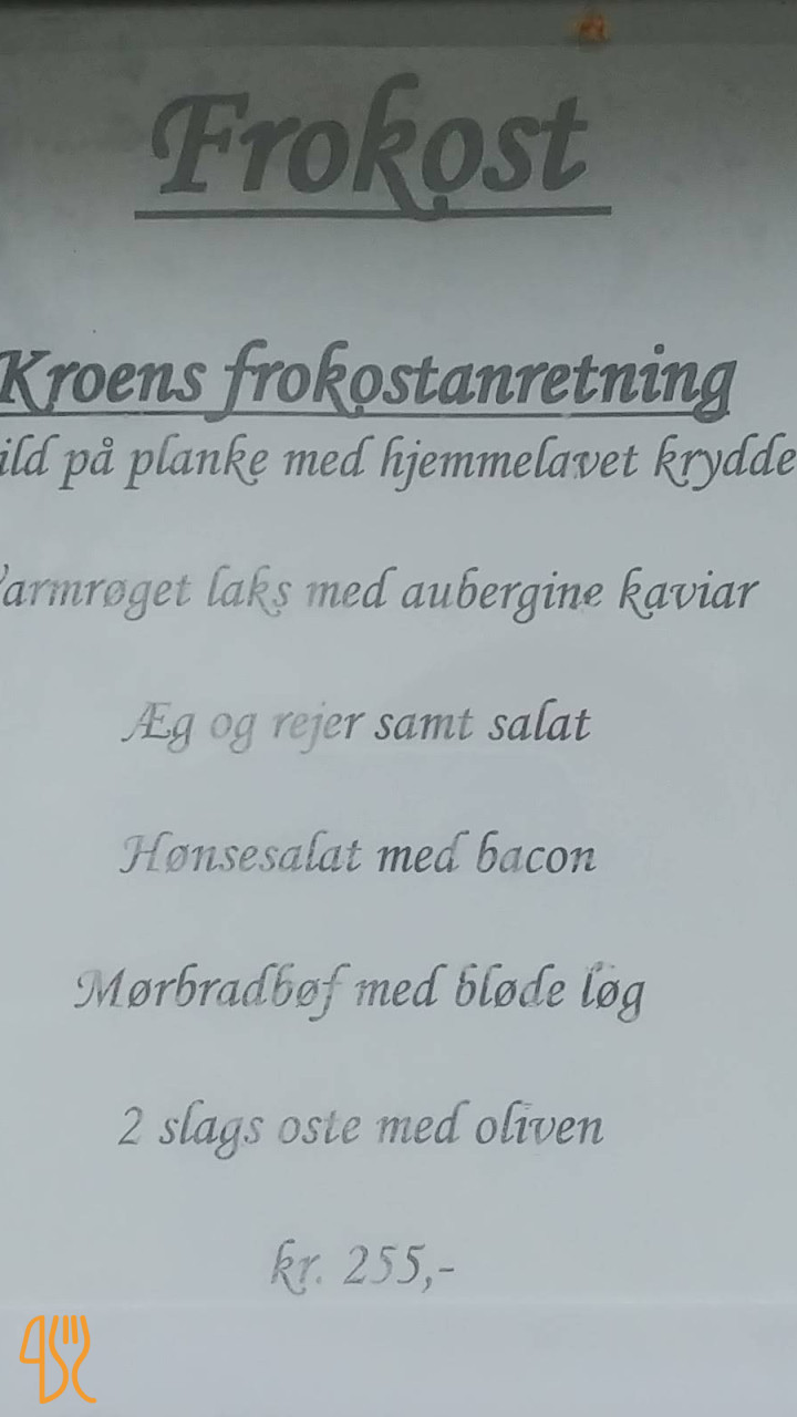 Vester Skerninge Kro Menu