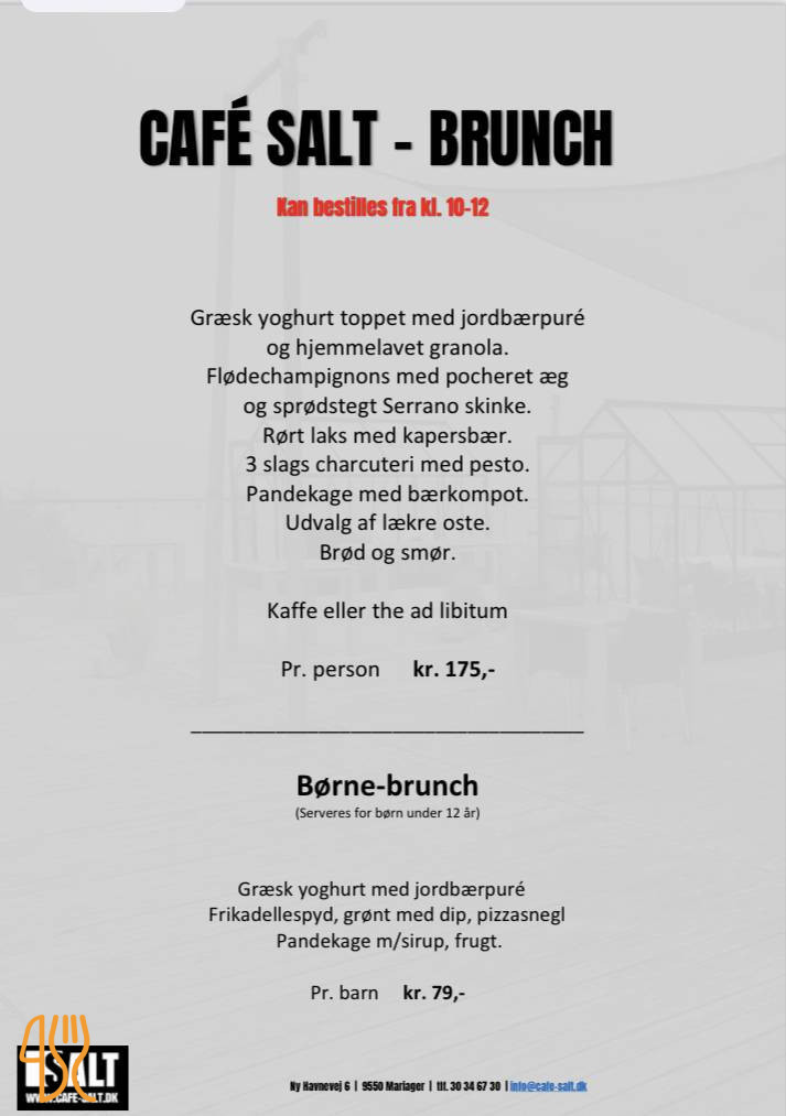 Café Salt Menu