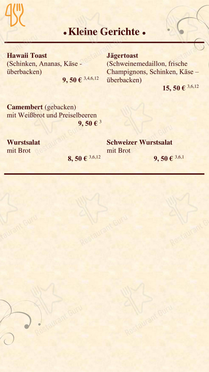Pizza Venezia Menu