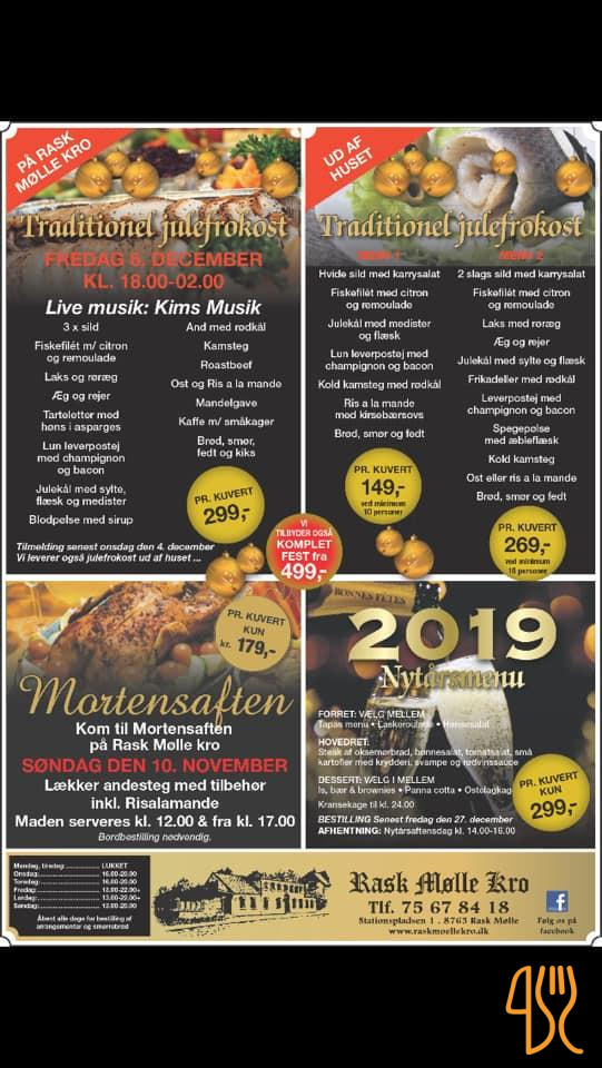 Rask Mølle Kro Menu