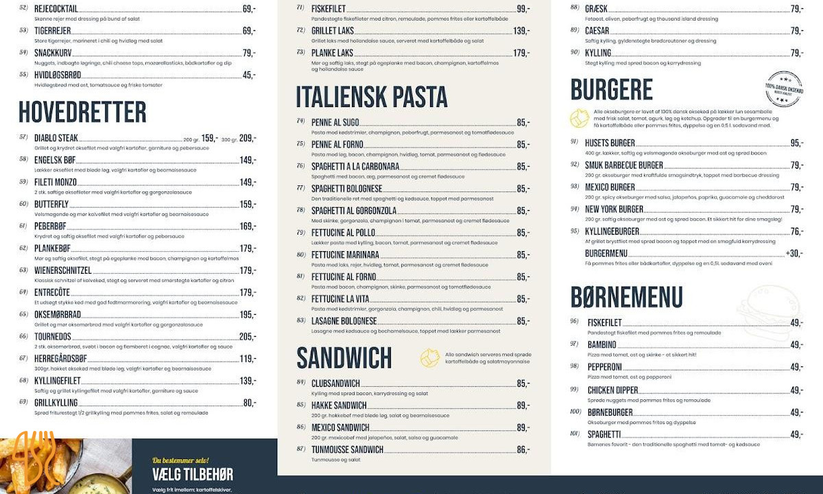 Gedser Rogeri Menu