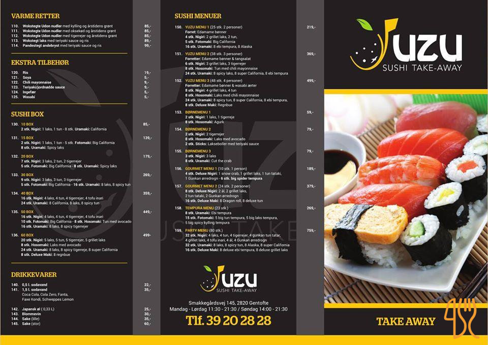 Yuzu Sushi Menu