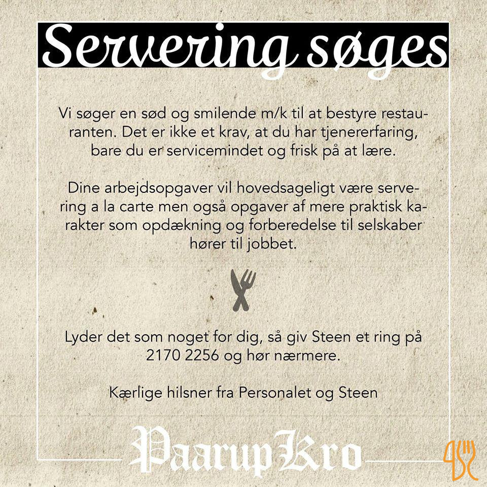 Pårup Kro Menu
