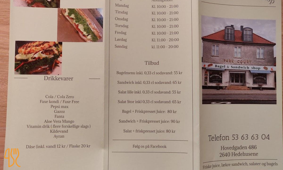 Bagel Sandwich Shop Menu