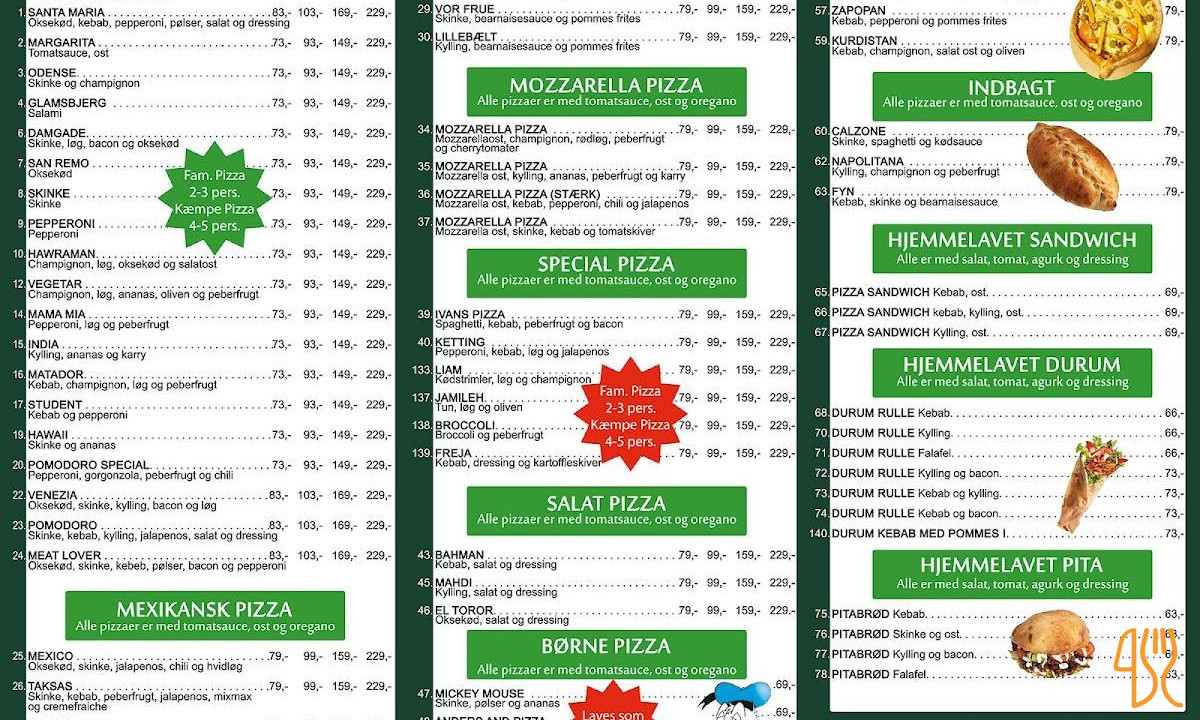 Pomodoro Pizza Grill Hous Menu