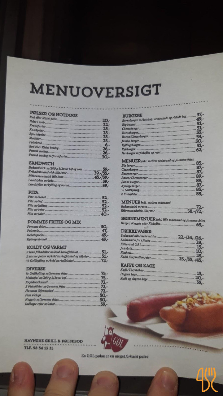 Havnens Grill Pølsebod Menu