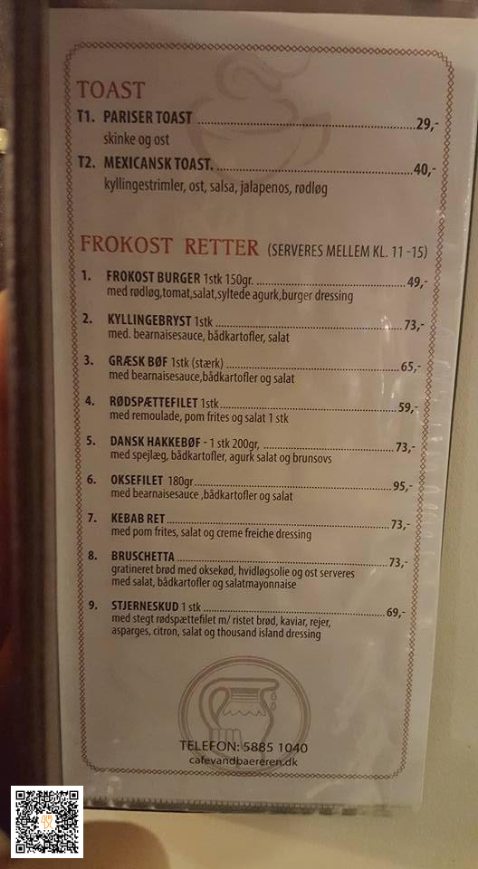 Bergs Snackbar Og Cafe Menu