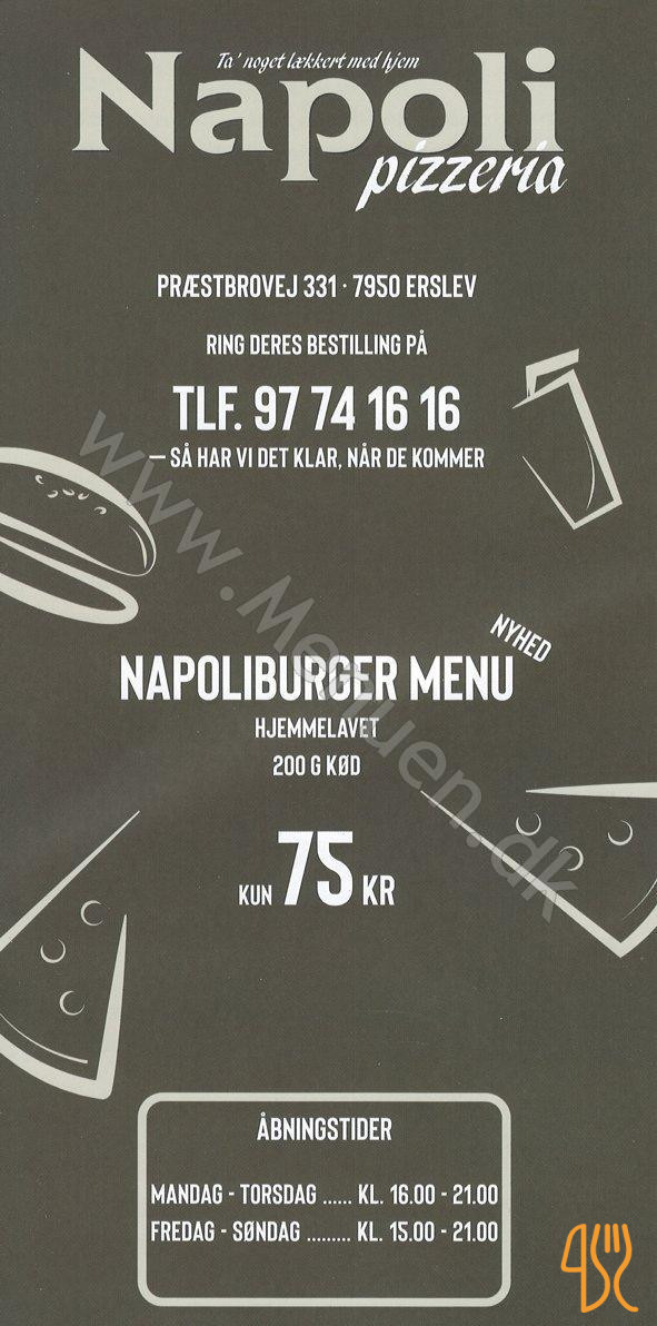 Napoli Pizza Menu