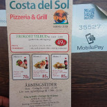 Costa Del Sol Menu