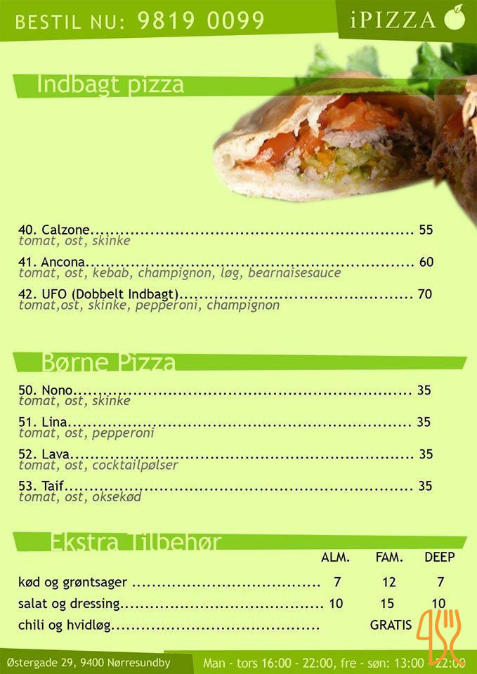 Ipizza Menu