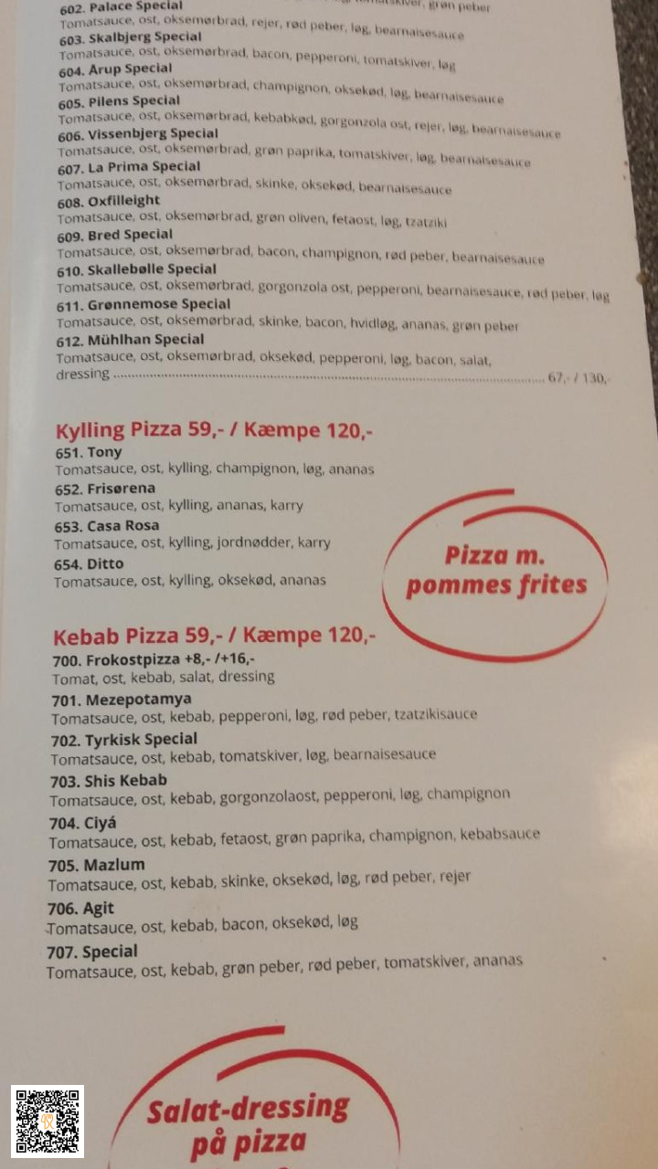 La Prima Menu