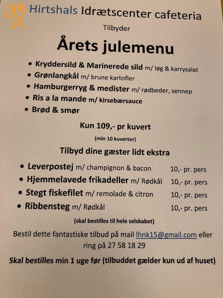 Hirtshals Idraetscenter, Lejr Og Vandrehjem Menu