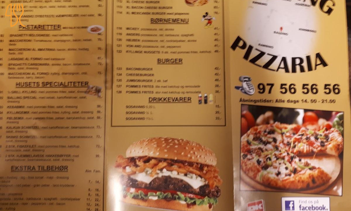 Balling Pizzaria V/antoine Khalil Touma Menu