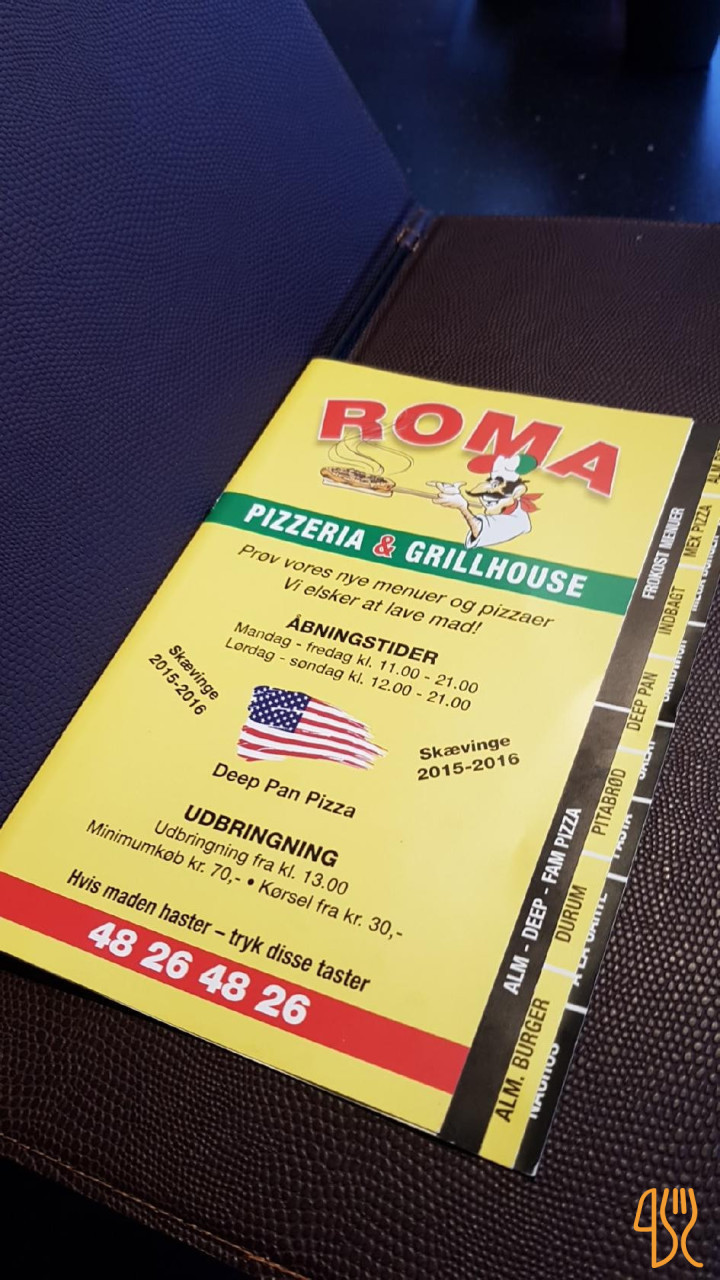 Roma Pizzeria Menu