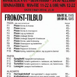 Kongevejens Pizzaria Menu