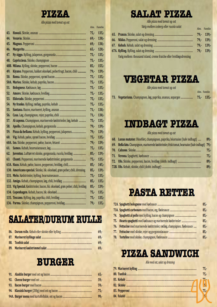Aladdin Menu