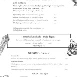 Parterre Christianshavn Menu