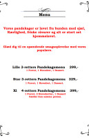 Pandekagekroen menu
