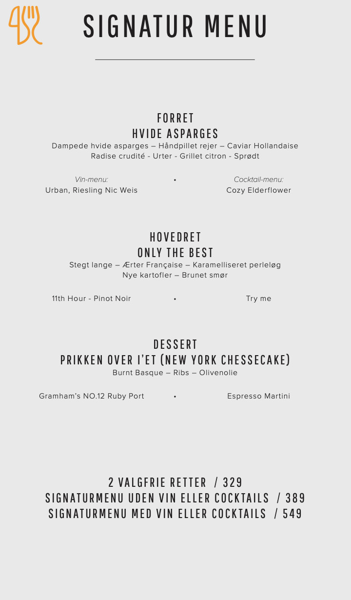 Cafe Baghuset Menu