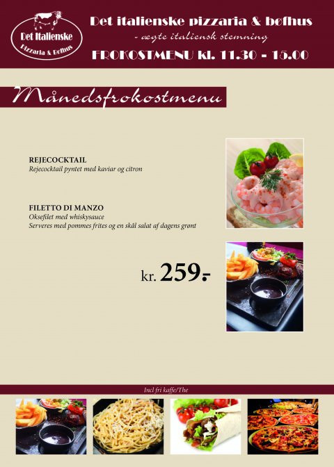 Det Italienske Bøfhus Menu