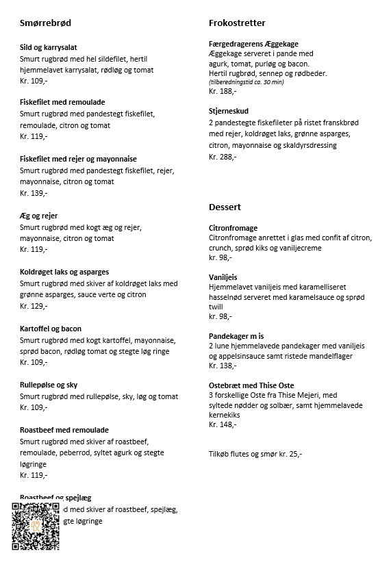 Hvalpsund Faergekro Menu