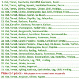 Tony's Pizzeria Menu