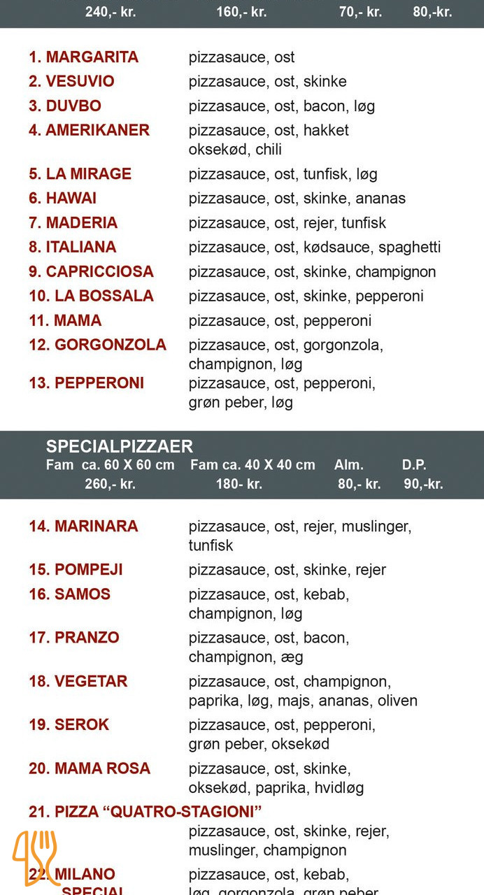 Pizza Kebabhouse Menu