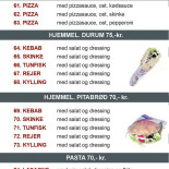 Pizza Kebabhouse Menu