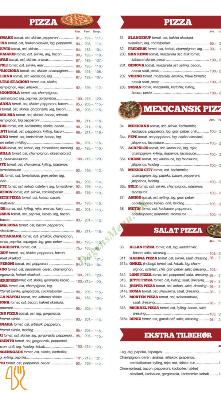Roma Pizza Steak House Menu