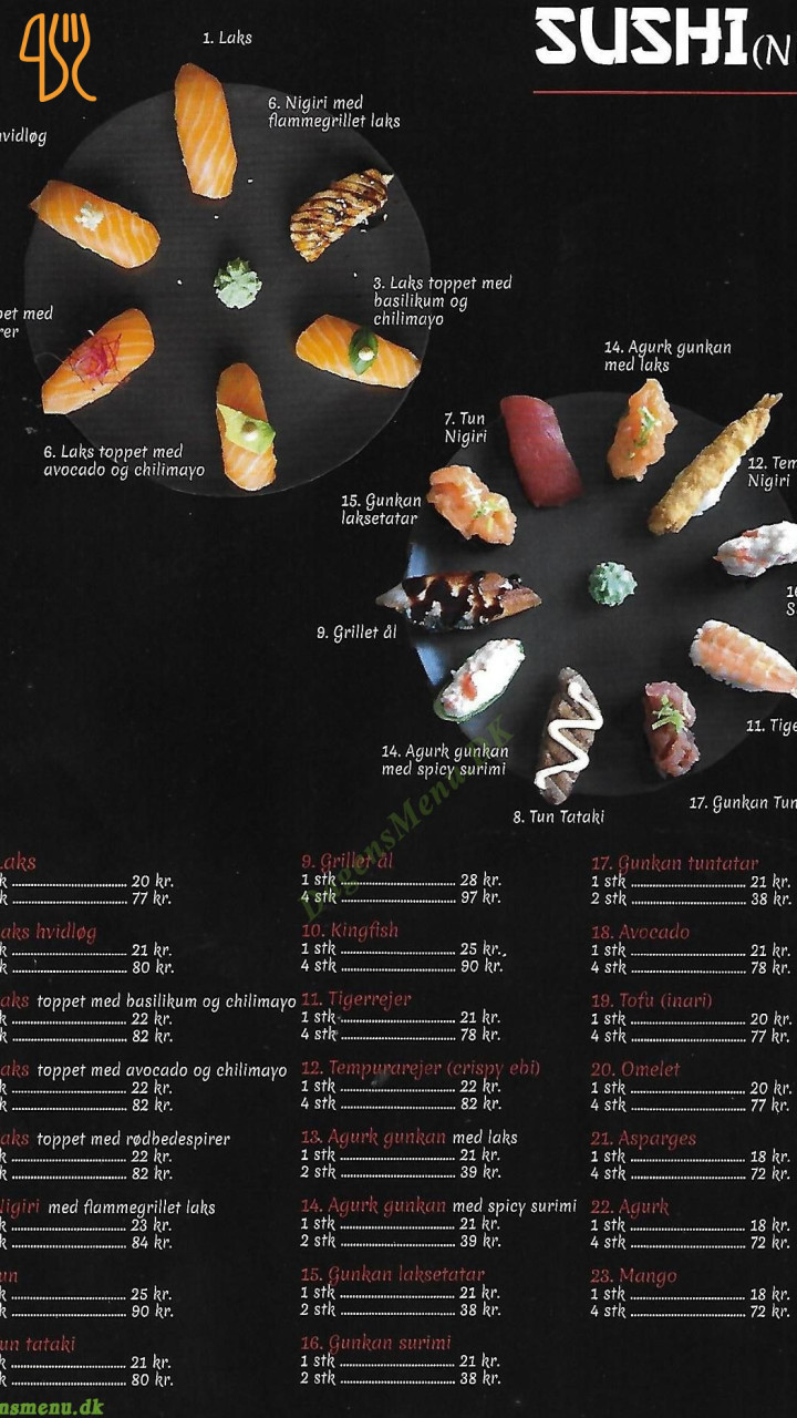 Hongyu Sushi Buffet Menu