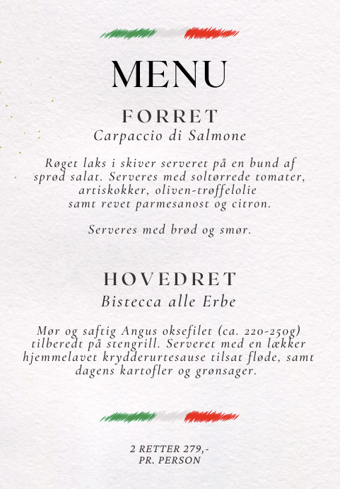 Italia Menu