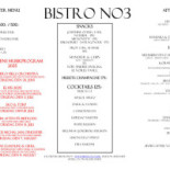 Bistro No. 3 Menu