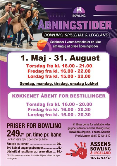 Assens Bowling Center Menu