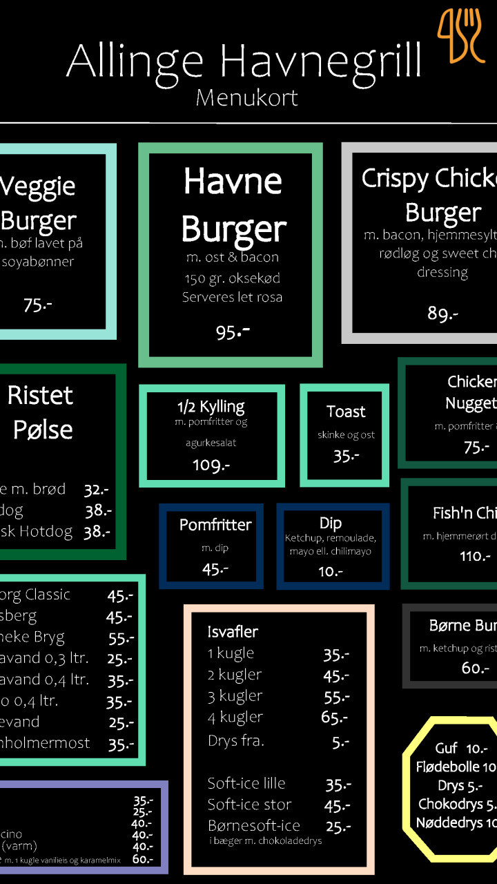 Allinge Havnegrill Menu